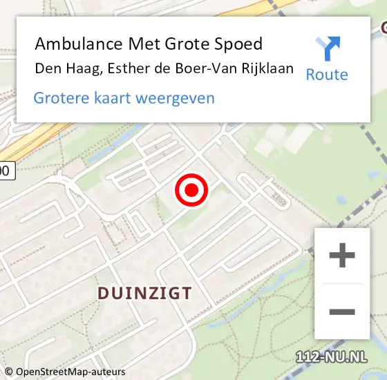 Locatie op kaart van de 112 melding: Ambulance Met Grote Spoed Naar Boer, Esther de Boer-Van Rijklaan op 5 december 2022 13:43