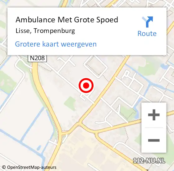 Locatie op kaart van de 112 melding: Ambulance Met Grote Spoed Naar Lisse, Trompenburg op 5 december 2022 13:56