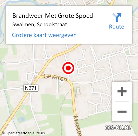 Locatie op kaart van de 112 melding: Brandweer Met Grote Spoed Naar Swalmen, Schoolstraat op 5 december 2022 14:34