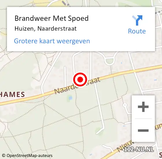 Locatie op kaart van de 112 melding: Brandweer Met Spoed Naar Huizen, Naarderstraat op 5 december 2022 14:50