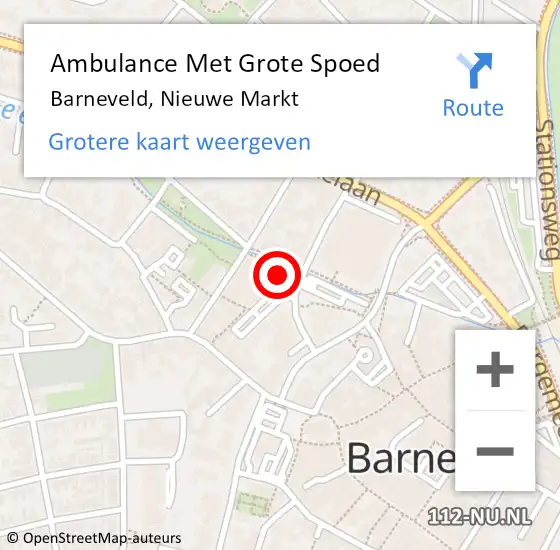 Locatie op kaart van de 112 melding: Ambulance Met Grote Spoed Naar Barneveld, Nieuwe Markt op 5 december 2022 15:34
