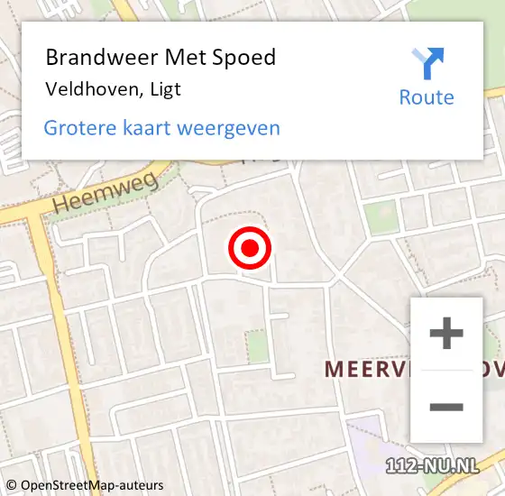 Locatie op kaart van de 112 melding: Brandweer Met Spoed Naar Veldhoven, Ligt op 5 december 2022 17:07