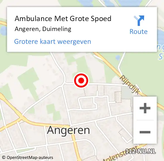 Locatie op kaart van de 112 melding: Ambulance Met Grote Spoed Naar Angeren, Duimeling op 5 december 2022 17:26