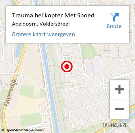 Locatie op kaart van de 112 melding: Trauma helikopter Met Spoed Naar Apeldoorn, Voldersdreef op 5 december 2022 18:30