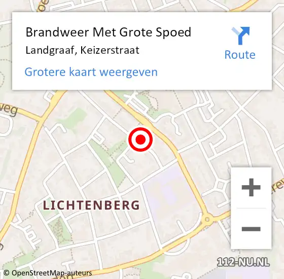 Locatie op kaart van de 112 melding: Brandweer Met Grote Spoed Naar Landgraaf, Keizerstraat op 5 december 2022 18:52