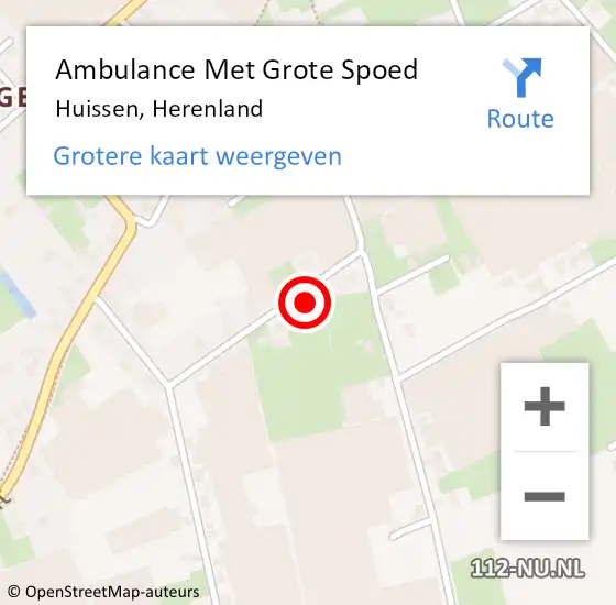Locatie op kaart van de 112 melding: Ambulance Met Grote Spoed Naar Huissen, Herenland op 5 december 2022 19:04
