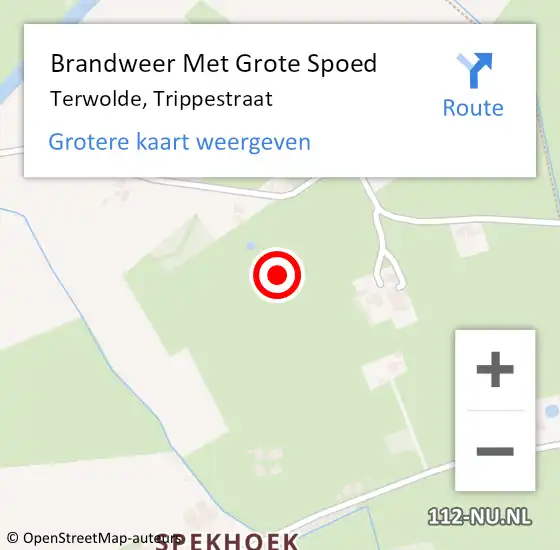 Locatie op kaart van de 112 melding: Brandweer Met Grote Spoed Naar Terwolde, Trippestraat op 5 december 2022 19:14