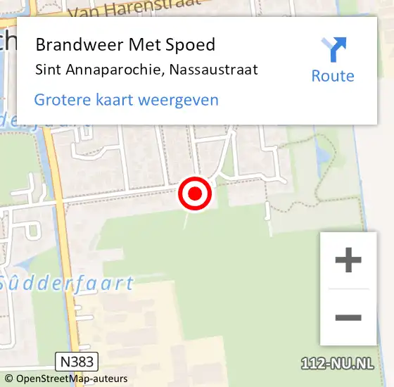 Locatie op kaart van de 112 melding: Brandweer Met Spoed Naar Sint Annaparochie, Nassaustraat op 5 december 2022 20:20