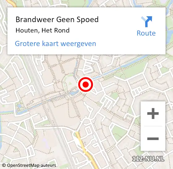 Locatie op kaart van de 112 melding: Brandweer Geen Spoed Naar Houten, Het Rond op 5 december 2022 21:34