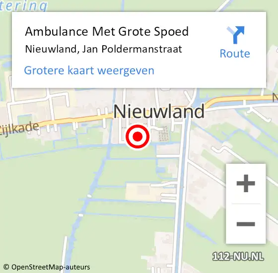 Locatie op kaart van de 112 melding: Ambulance Met Grote Spoed Naar Nieuwland, Jan Poldermanstraat op 5 december 2022 22:31