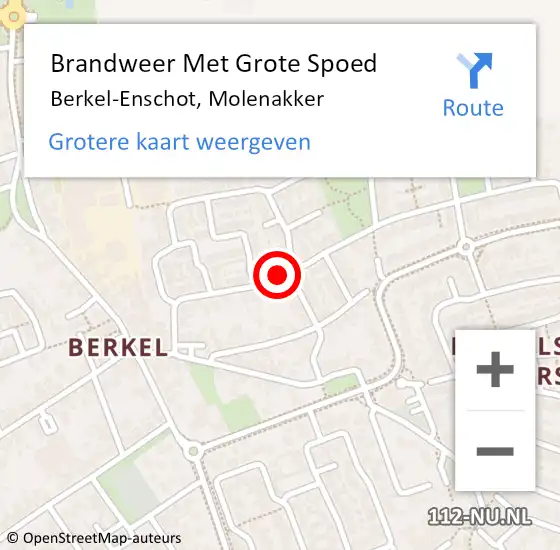 Locatie op kaart van de 112 melding: Brandweer Met Grote Spoed Naar Berkel-Enschot, Molenakker op 5 december 2022 22:50