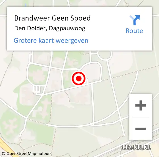 Locatie op kaart van de 112 melding: Brandweer Geen Spoed Naar Den Dolder, Dagpauwoog op 5 december 2022 23:31