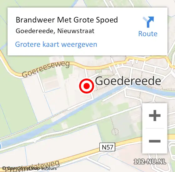 Locatie op kaart van de 112 melding: Brandweer Met Grote Spoed Naar Goedereede, Nieuwstraat op 6 december 2022 03:38