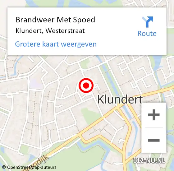 Locatie op kaart van de 112 melding: Brandweer Met Spoed Naar Klundert, Westerstraat op 6 december 2022 06:28