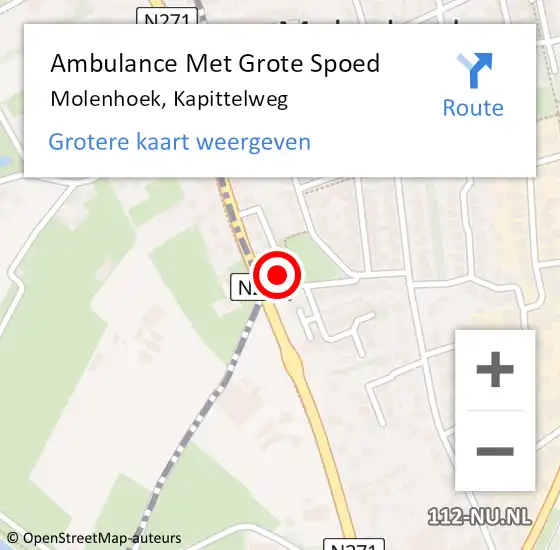 Locatie op kaart van de 112 melding: Ambulance Met Grote Spoed Naar Molenhoek, Kapittelweg op 6 december 2022 06:50