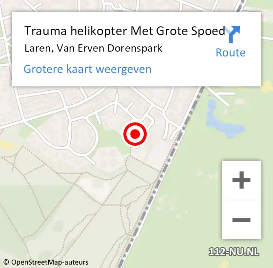 Locatie op kaart van de 112 melding: Trauma helikopter Met Grote Spoed Naar Laren, Van Erven Dorenspark op 6 december 2022 07:10