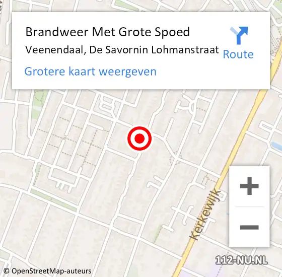 Locatie op kaart van de 112 melding: Brandweer Met Grote Spoed Naar Veenendaal, De Savornin Lohmanstraat op 6 december 2022 07:43