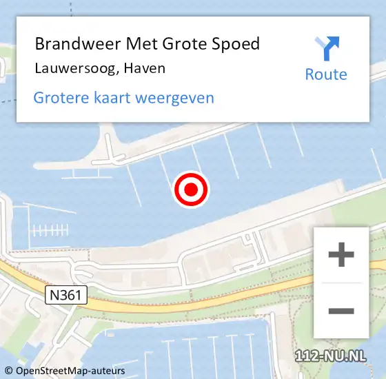 Locatie op kaart van de 112 melding: Brandweer Met Grote Spoed Naar Lauwersoog, Haven op 6 december 2022 08:17