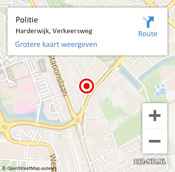 Locatie op kaart van de 112 melding: Politie Harderwijk, Verkeersweg op 6 december 2022 08:28
