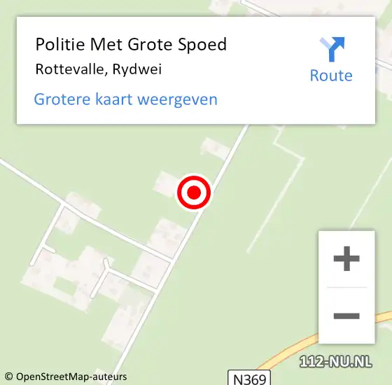 Locatie op kaart van de 112 melding: Politie Met Grote Spoed Naar Rottevalle, Rydwei op 6 december 2022 09:37