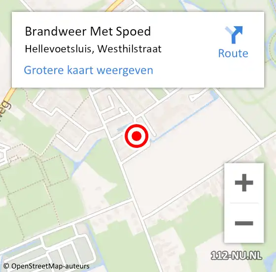 Locatie op kaart van de 112 melding: Brandweer Met Spoed Naar Hellevoetsluis, Westhilstraat op 6 december 2022 10:27