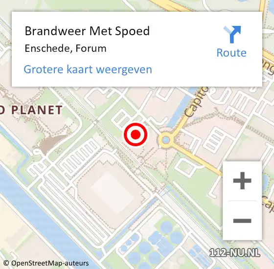 Locatie op kaart van de 112 melding: Brandweer Met Spoed Naar Enschede, Forum op 6 december 2022 10:47