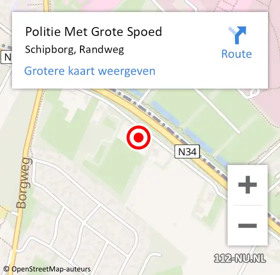Locatie op kaart van de 112 melding: Politie Met Grote Spoed Naar Schipborg, Randweg op 6 december 2022 12:12