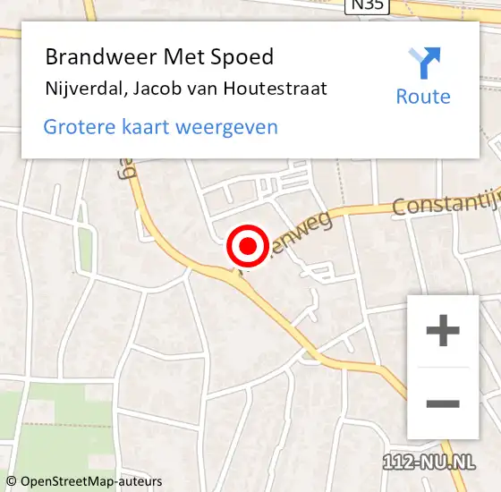 Locatie op kaart van de 112 melding: Brandweer Met Spoed Naar Nijverdal, Jacob van Houtestraat op 6 december 2022 12:23