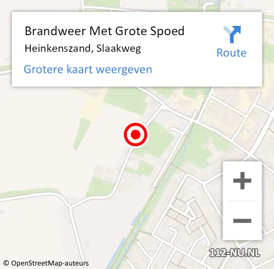 Locatie op kaart van de 112 melding: Brandweer Met Grote Spoed Naar Heinkenszand, Slaakweg op 6 december 2022 12:27