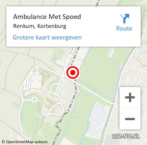 Locatie op kaart van de 112 melding: Ambulance Met Spoed Naar Renkum, Kortenburg op 6 december 2022 13:22