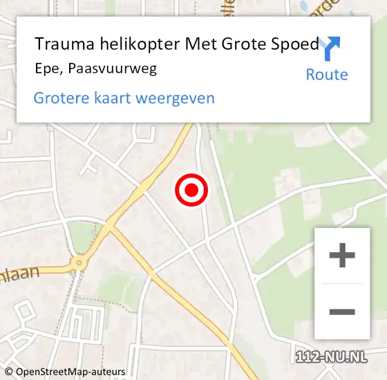 Locatie op kaart van de 112 melding: Trauma helikopter Met Grote Spoed Naar Epe, Paasvuurweg op 6 december 2022 13:47