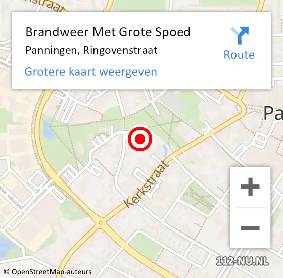 Locatie op kaart van de 112 melding: Brandweer Met Grote Spoed Naar Panningen, Ringovenstraat op 6 december 2022 14:43