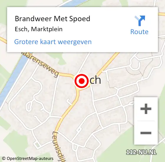 Locatie op kaart van de 112 melding: Brandweer Met Spoed Naar Esch, Marktplein op 6 december 2022 15:04