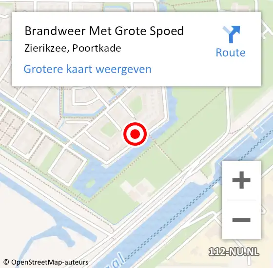 Locatie op kaart van de 112 melding: Brandweer Met Grote Spoed Naar Zierikzee, Poortkade op 6 december 2022 15:25