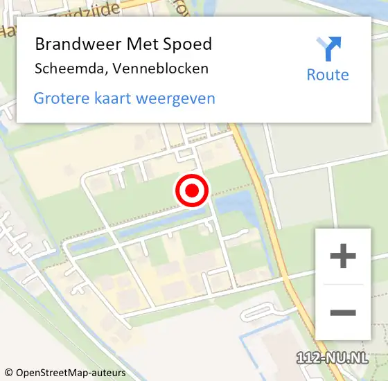 Locatie op kaart van de 112 melding: Brandweer Met Spoed Naar Scheemda, Venneblocken op 6 december 2022 18:09