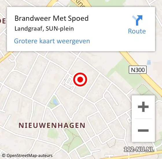 Locatie op kaart van de 112 melding: Brandweer Met Spoed Naar Landgraaf, SUN-plein op 6 december 2022 19:39