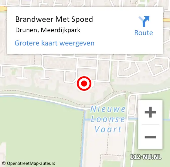 Locatie op kaart van de 112 melding: Brandweer Met Spoed Naar Drunen, Meerdijkpark op 6 december 2022 20:20