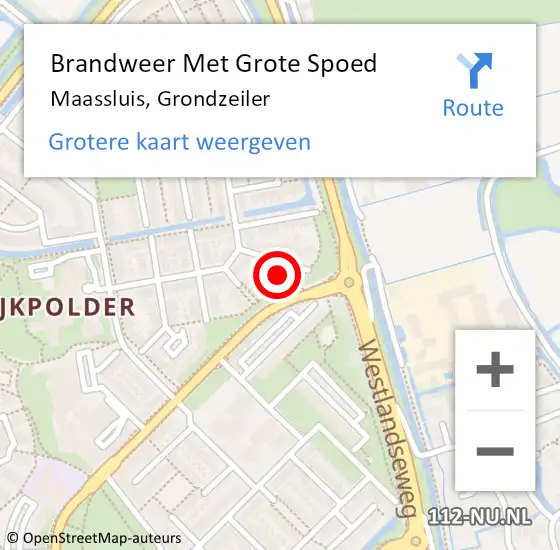 Locatie op kaart van de 112 melding: Brandweer Met Grote Spoed Naar Maassluis, Grondzeiler op 6 december 2022 20:26