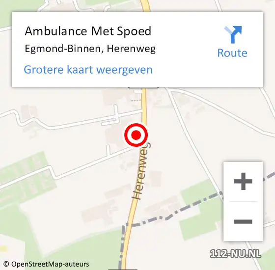 Locatie op kaart van de 112 melding: Ambulance Met Spoed Naar Egmond-Binnen, Herenweg op 6 december 2022 21:00