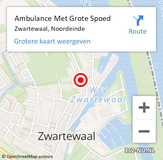 Locatie op kaart van de 112 melding: Ambulance Met Grote Spoed Naar Zwartewaal, Noordeinde op 6 december 2022 21:45