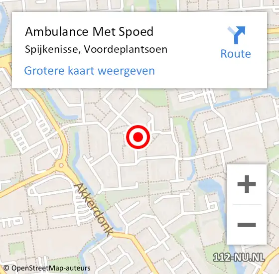 Locatie op kaart van de 112 melding: Ambulance Met Spoed Naar Spijkenisse, Voordeplantsoen op 6 december 2022 22:45