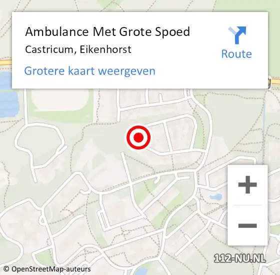 Locatie op kaart van de 112 melding: Ambulance Met Grote Spoed Naar Castricum, Eikenhorst op 6 december 2022 23:00