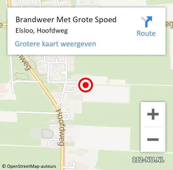 Locatie op kaart van de 112 melding: Brandweer Met Grote Spoed Naar Elsloo, Hoofdweg op 7 december 2022 01:53