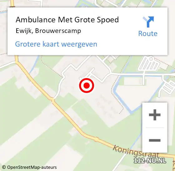 Locatie op kaart van de 112 melding: Ambulance Met Grote Spoed Naar Ewijk, Brouwerscamp op 7 december 2022 02:13