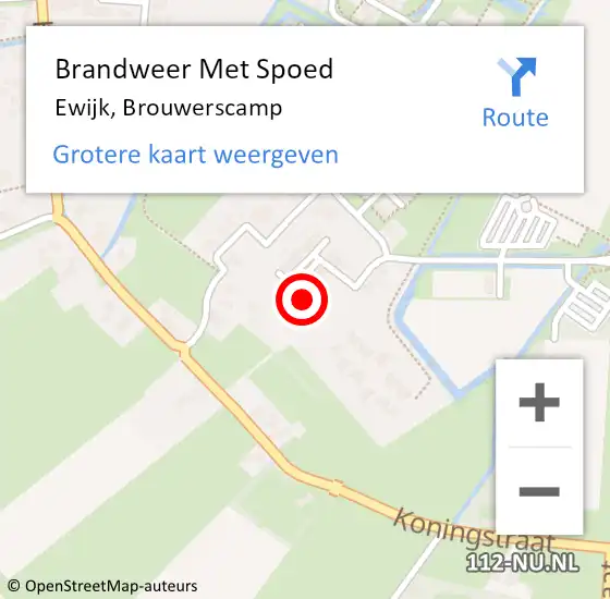 Locatie op kaart van de 112 melding: Brandweer Met Spoed Naar Ewijk, Brouwerscamp op 7 december 2022 02:20