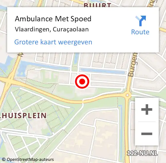 Locatie op kaart van de 112 melding: Ambulance Met Spoed Naar Vlaardingen, Curaçaolaan op 7 december 2022 03:06