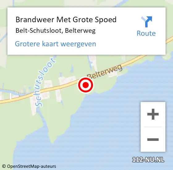 Locatie op kaart van de 112 melding: Brandweer Met Grote Spoed Naar Belt-Schutsloot, Belterweg op 7 augustus 2014 13:25