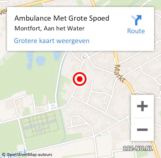 Locatie op kaart van de 112 melding: Ambulance Met Grote Spoed Naar Montfort, Aan het Water op 7 december 2022 06:42