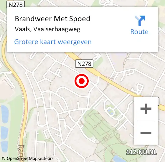 Locatie op kaart van de 112 melding: Brandweer Met Spoed Naar Vaals, Vaalserhaagweg op 7 december 2022 07:55