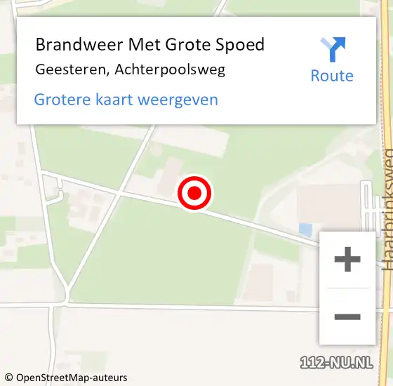 Locatie op kaart van de 112 melding: Brandweer Met Grote Spoed Naar Geesteren, Achterpoolsweg op 7 december 2022 08:18